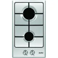 Simfer Kochfeld H3.200.VGRIM Gas, Anzahl Brenner/Kochzonen 2, Drehknöpfe, Inox