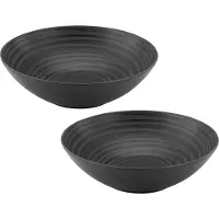 Creatable Schale "Lava Stone" 2 Stk. aus Steinzeug Salatschüssel, Servierschale, Ø 24 cm, schwarz, Made in Europe