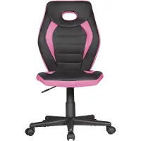 Amstyle Kinderdrehstuhl LUAN schwarz/pink für Kinder ab 6 mit Lehne Kinderdrehstuhl ergonomisch Kinderbürostuhl Jugendstuhl höhenverstellbar