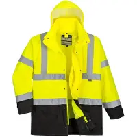 Portwest Arbeitsjacke Executive 5-in-1-Jacke, S768, Warnschutzjacke, gelb-schwarz, wasserdicht, Gr. XL