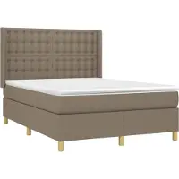 Syfax Boxspringbett mit Matratze Taupe 140x200 cm Stoff