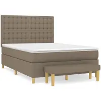 Syfax Boxspringbett mit Matratze Taupe 140x200 cm Stoff