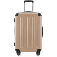 Hauptstadtkoffer Spree - Trolley 65cm mit Erweiterung, Hardshell Suitcase, Check-In Reisekoffer Gepäck 20 kg 4 Rollen, Hartschalen-Koffer TSA, 74L,Champagner