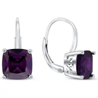 Brilio Silver - Fashion silver earrings with purple zircons EA301WAM