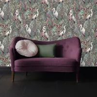 Sublime Vliestapete "Tropischer Reiher" neutral geprägt 10mx52cm (ca. 5m2)