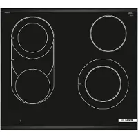 Bosch Serie 8 PKM675DP1D, Schwarz, Edelstahl, Integriert, Keramik, Glaskeramik, 4 Zone(n), 4 Zone(n)