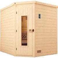 Weka Premium Massivholz-Sauna TURKU Gr. 2 Sparset 7,5 kW OS inkl. digitaler Steuerung, Massivholztür x B x T x H x 195 x 195 x 205