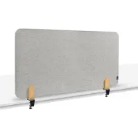 Legamaster Akustik-Tischtrennwand Elements, PET-Kern, Stoffoberfläche pinnbar, inkl. 2 Tischklemmen, B 1200 x H 600 x T 21 mm, quiet grey
