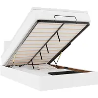 vidaXL Ottoman-Bett mit Matratze Weiß 120x200 cm Kunstleder