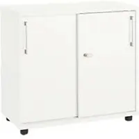 Schäfer Shop Anstellschiebetürenschrank, aus Holz, 2 Fachböden, B 800 mm x T 421 x H 750 mm, weiß