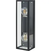 Eglo AMEZOLA Wand-/Deckenleuchte Lampe Beleuchtung - L11 x H38 x AL10 cm - schwarz - 2X60W exkl. - IP44
