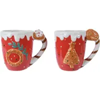 Ksd Becher dolomit l12b9h10 cm rot a2 Weihnachten (rood)