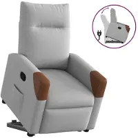 vidaXL Relaxsessel mit Aufstehhilfe Wolkengrau Stoff