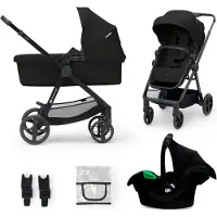Kinderkraft 3-i-1 NEWLY Kombikinderwagen Travelsystem, Classic Black, Kinderwagen, 2 in 1