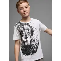 Kidsworld T-Shirt "Mit coolem LÖWEN-Print" Kurzarm, Basic-Passform, bedruckt, Rundhalsausschnitt