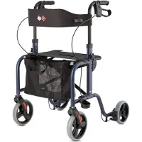 Bischoff & Bischoff RL-Smart Rollator, faltbar – Leichtgewicht-Rollator für drinnen und draußen, mit abnehmbarer Tasche und Stock-Halter, Nachtblau