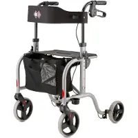 Bischoff & Bischoff RL-Smart ST Rollator, faltbar – Leichtgewicht-Rollator für drinnen und draußen, Gehwagen mit abnehmbarer Tasche und Stock-Halter