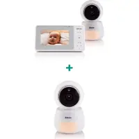 Alecto DVM2043 - Babyphone mit Kamera, großem 4,3" Farbdisplay und Nachtlicht - Ferngesteuert - Weiß