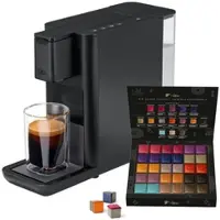 Tchibo Qbo ICONIC Premium Kapselmaschine inkl. 16 recyclebare Qbo Kapseln für Espresso, Caffè und Caffè Grande, kompaktes, innovatives Design, Light Gold