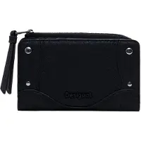 Desigual Eleganter Damen-Geldbeutel in Schwarz mit Stickerei und Kontrastdetails