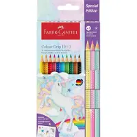 Faber-Castell Buntstifte - Dreieckig - Grip Unicorn - 10+3 Stk - - One Size - Buntstiftsets