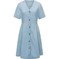 Ragwear Sommerkleid "Kveeda Denim" Außentaschen Eingrifftaschen Sommerliches Minikleid mit Schleife am Rücken