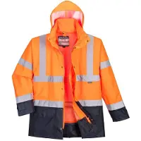 Portwest Arbeitsjacke Executive 5-in-1-Jacke, S768, Warnschutzjacke, orange-marine, wasserdicht, Gr. M