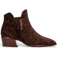 Hispanitas für Damen. PHI254383 Braune Verona Lederstiefeletten (41), 3 bis 5 cm, Keine, Lässig, Tierdruck