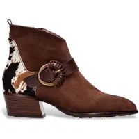 Hispanitas für Damen. ZPI254256 Braune Verona Lederstiefeletten (40), 3 bis 5 cm, Reißverschluss, Lässig