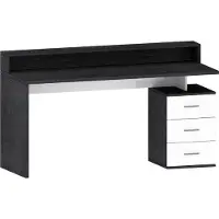 Dmora Schreibtisch Dchiriche, Schreibtisch mit Platte, Mehrzweck-Büroschreibtisch, platzsparender Schreibtisch mit mehreren Positionen, 160x60h90 cm, Weiß und Schiefer