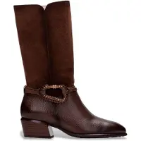 Hispanitas für Damen. PHI254298 Braune Verona Lederstiefel (36), 3 bis 5 cm, Keine, Lässig
