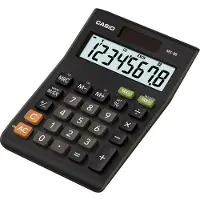 Casio MS-8B, Desktop, Einfacher Taschenrechner, 8 Ziffern, 1 Zeilen, Batterie/Solar, Schwarz