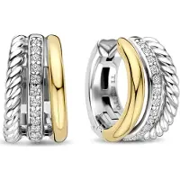 Ti sento Ohrringe - 925er Sterlingsilber Glided - Gr. unisize - in Silber - für Damen