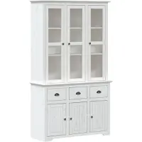 vidaXL Highboard BODO Weiß 115,5x43x200,5 cm Massivholz Kiefer
