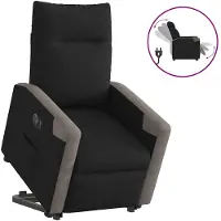 vidaXL Relaxsessel mit Aufstehhilfe Elektrisch Schwarz Stoff