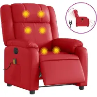 vidaXL Massagesessel Elektrisch Rot Kunstleder