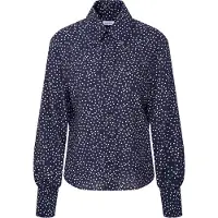 Seidensticker Hemdbluse , Damen, Gr. S(36), blau (dunkelblau), 100% Viskose, gemustert, regular fit, ohne Ausschnitt, Blusen Hemdbluse, 1/1 Kragen Druck