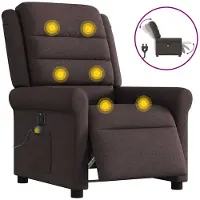 vidaXL Massagesessel Elektrisch Dunkelbraun Stoff