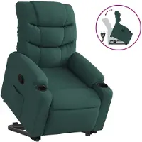 vidaXL Relaxsessel mit Aufstehhilfe Dunkelgrün Stoff