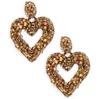 PAULIE POCKET Damen Schmuck Beaded Hearts Earrings - Goudkleurig - Größe ONESIZE
