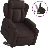 vidaXL Relaxsessel mit Aufstehhilfe Dunkelbraun Stoff