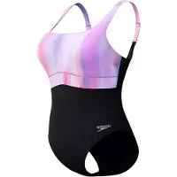 Speedo Badeanzug Eco New Contour Eclipse Pr 1P Damen Black / Lila-Maat 48