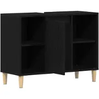 vidaXL Spülbeckenschrank Eiche Schwarz 80x33x60 cm Holzwerkstoff