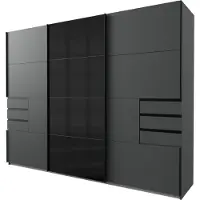 Wimex Kleiderschrank Saigon Schwebetüren Graphit schwarz 270