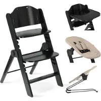 Deryan Odin Luxe Kinderstuhl Klappbar - Hochstuhl Baby - Schwarz/Nougat