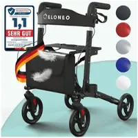 Aktiv shop GmbH Rollator Leichtgewichtrollator mit Stockhalter, Einkaufstasche & Rückengurt 1 St