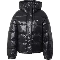 Calvin Klein Damenjacke Schwarz: Kapuze, Taschen & Print - Moderne Herbstmode