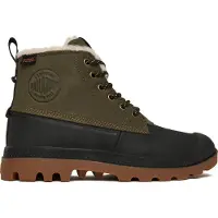 Palladium Pampa Winterstiefel, Nubukleder Olive Night, WP+-Membran, Warmtech, 25 mm Sohle