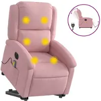 vidaXL Massagesessel mit Aufstehhilfe Elektrisch Rosa Samt
