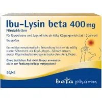 Betapharm Arzneimittel GmbH Ibu-lysin Beta 400 Mg Filmtabletten 50 St
